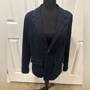 DEAR JOHN WOMENS STRETCH DENIM BLAZER SIZE L